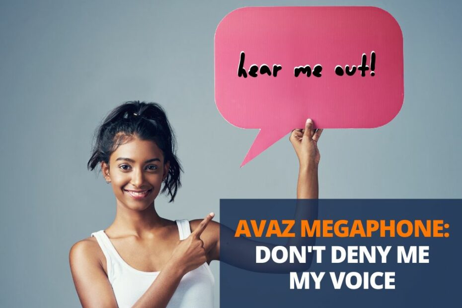 girl holding up speech bubble asking to hear autistic voices out